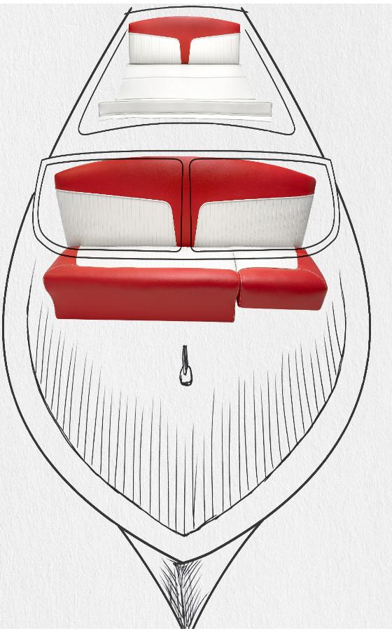 Cuscini tapezzeria nautica Atelier Besenzoni per Riva Florida