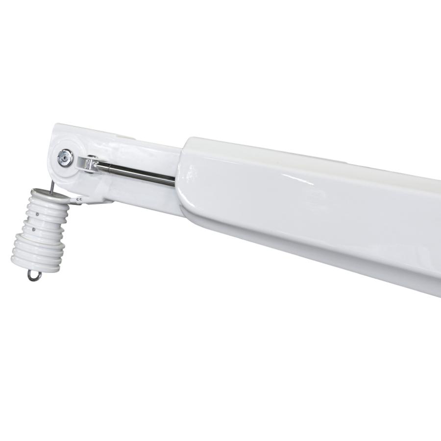 Besenzoni Gru per yacht installabile sul flybridge G509 carenature bianche dettaglio della parte con aggancio al tender