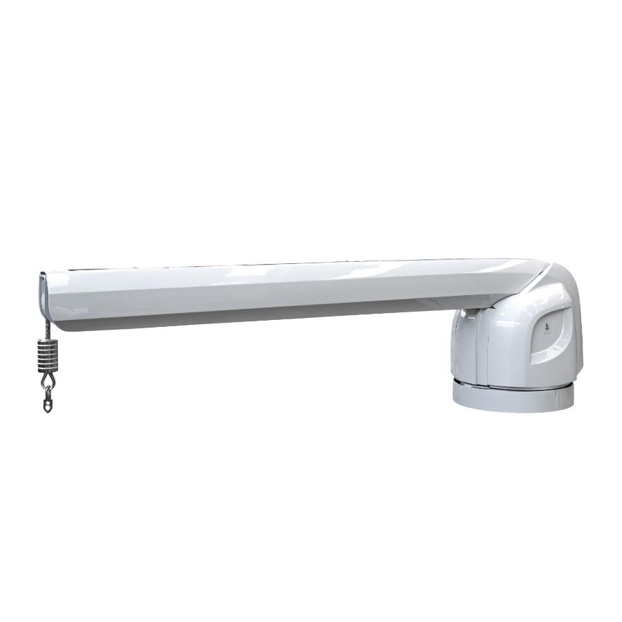 Vista laterale del sollevatore idraulico per tender