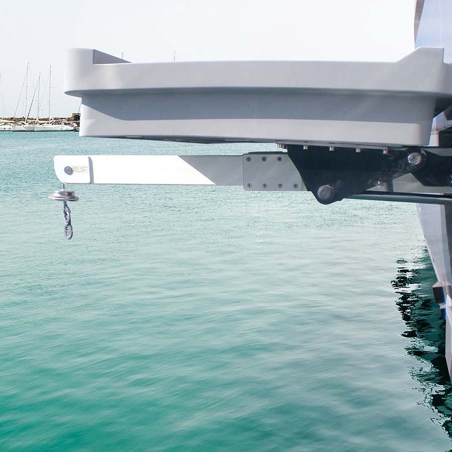 Gru/carroponte con fissaggio a soffitto per garage laterale della barca