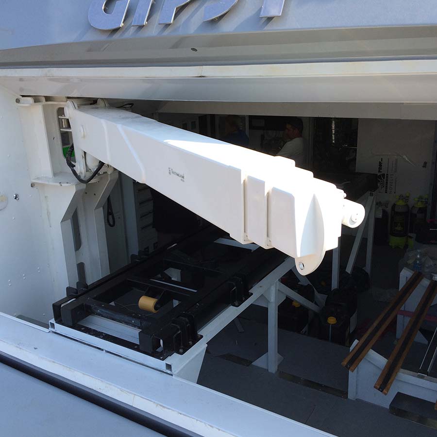 Gruetta idraulica chiusa, parzialmente ruotata