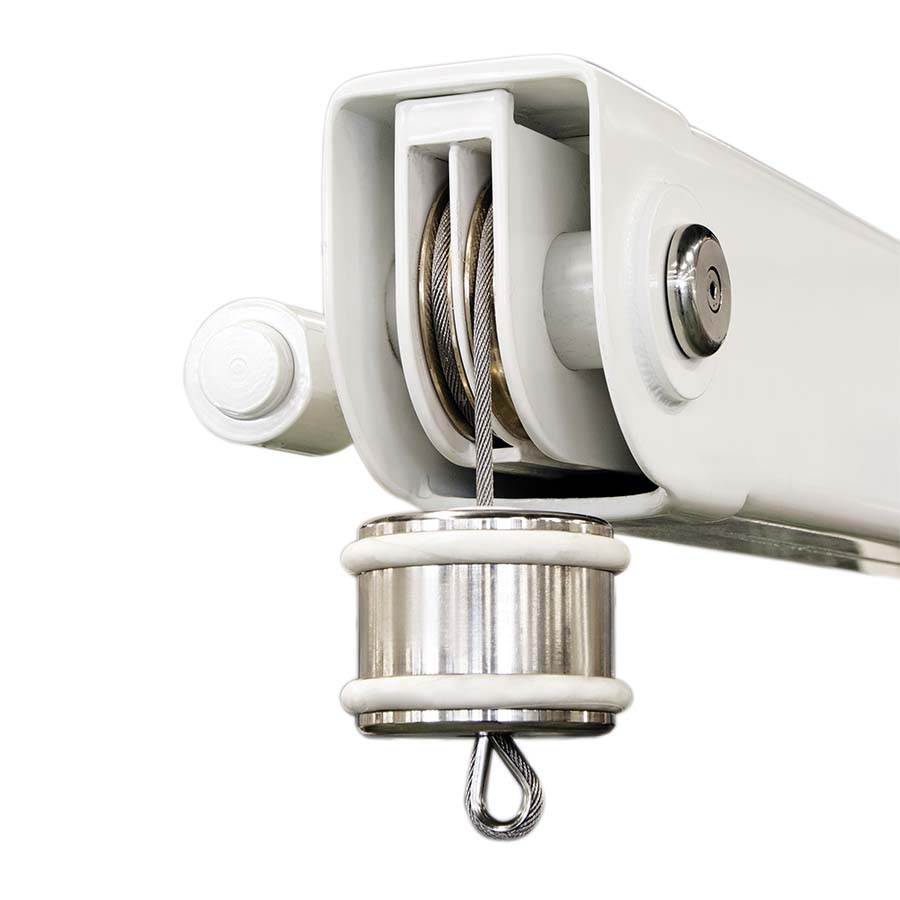 Gru con braccio telescopico 400 kg vista frontale