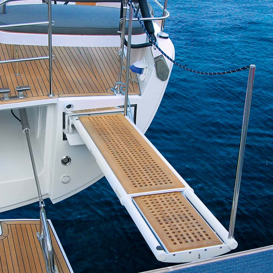 Besenzoni passerella idraulica rientrante PI 374 Onda verniciata bianca