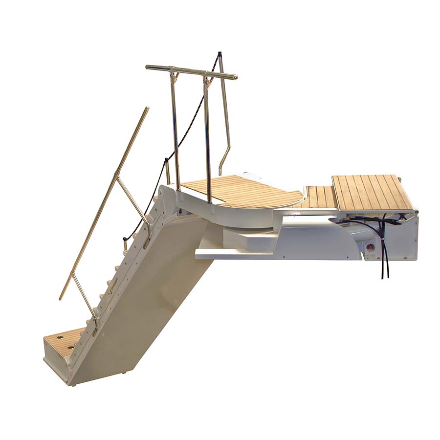 Scala da imbarco automatica girevole a scomparsa nella murata dello yacht Si 411 scala di banda ,struttura in acciaio inox verniciato