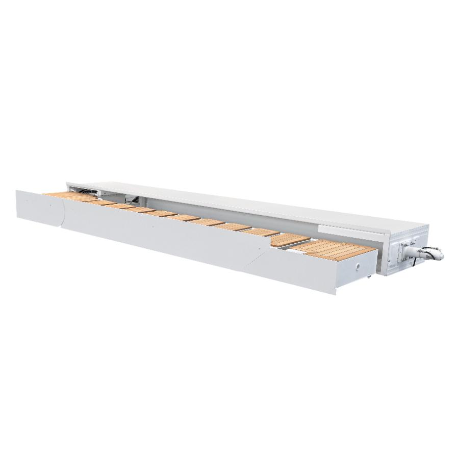 Vista laterale della scala automatica a scomparsa chiusa in modalità passerella