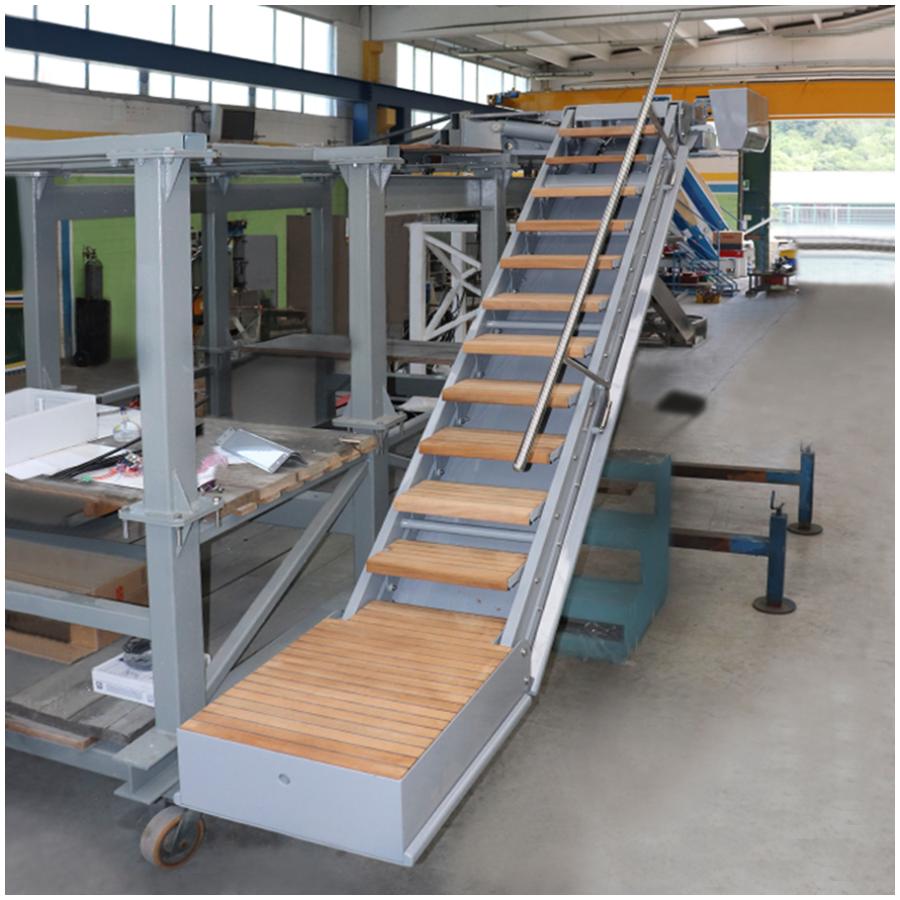 Besenzoni Scala SI 411 - workboats da imbarco automatica, girevole, a scomparsa nella murata dello yacht per barche da lavoro o difesa scala di banda